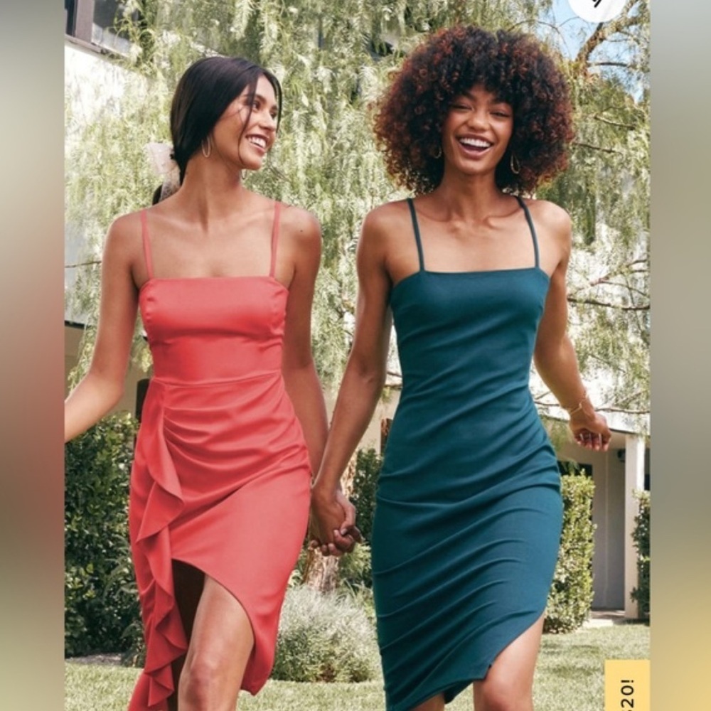 NWT’S Lulus Emerald Green Bodycon Midi Holliday festival, festive Dress SZ XL - Picture 15 of 15